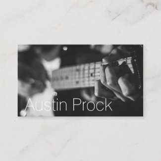 Black & White Guitar Teacher Business Card