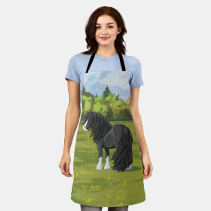Black & White Gypsy Vanner Tinker Draft Horse Apron