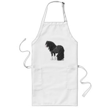Black & White Gypsy Vanner Tinker Draft Horse Long Apron by Fun_Forest at Zazzle