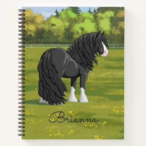 Black  White Gypsy Vanner Tinker Draft Horse Notebook
