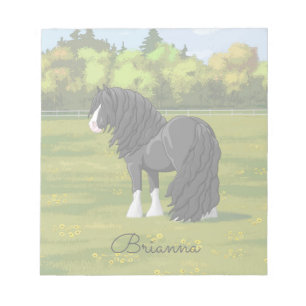 Black & White Gypsy Vanner Tinker Draft Horse Notepad