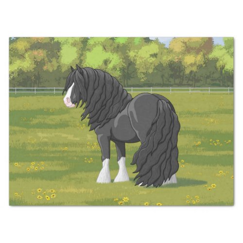 Black  White Gypsy Vanner Tinker Draft Horse Tissue Paper