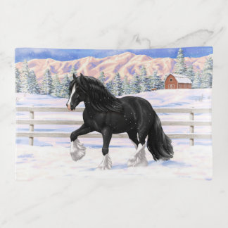 Black & White Gypsy Vanner Tinker Draft Horse Trinket Tray