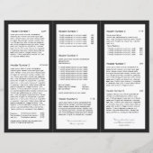 Black White Hair Salon Tri-Fold Brochure (Back)