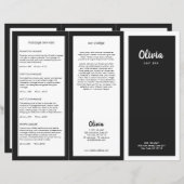Black White Hair Salon Tri-Fold Brochure (Front/Back)