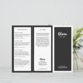 Black White Hair Salon Tri-Fold Brochure (Standing Front)