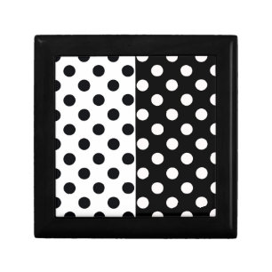 Black White Half Color Split Inverse Polka Dots Gift Box