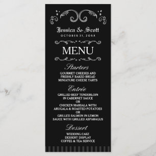 Black & White Halloween Gothic Wedding Menu