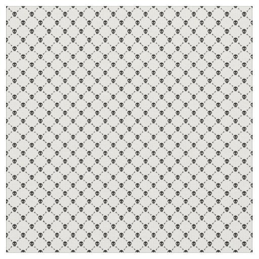 black white halloween skull crossbones print fabric