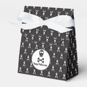Black & White Halloween Skulls Favor Box