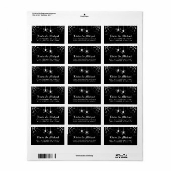 Black White Halloween Wedding Spiders Web Address Label | Zazzle