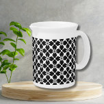 Black & White Hanabishi Pattern Beverage Pitcher<br><div class="desc">Original hanabishi pattern designed by Ann Jenkins.  I love this Japanese floral pattern depicting the water chestnut blossoms.  Any room in your house could use this beautiful design.</div>