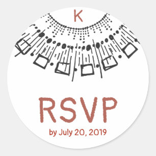 Black White Hand Drawn Circles Lines Starburst Classic Round Sticker