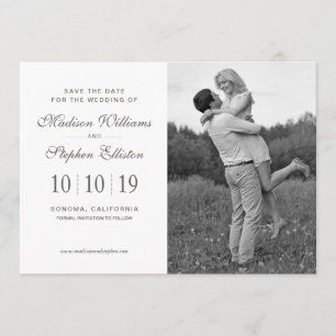 Black & White Hand Drawn Floral - Save the Date