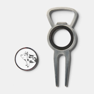 Black & white hand drawn pig cow spots pattern divot tool