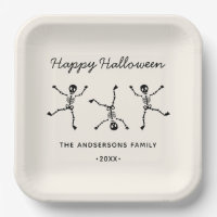 Black & White Hand Drawn Skeleton Happy Halloween
