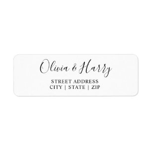 Black White Hand Lettered Return Address Label