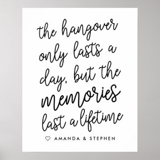 Black & White Hand Lettered Style Wedding Hangover Poster