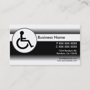 Black white handicapped symbol business cards