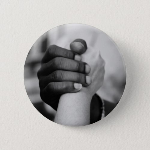 Black White Hands Together Equality Photograph Button