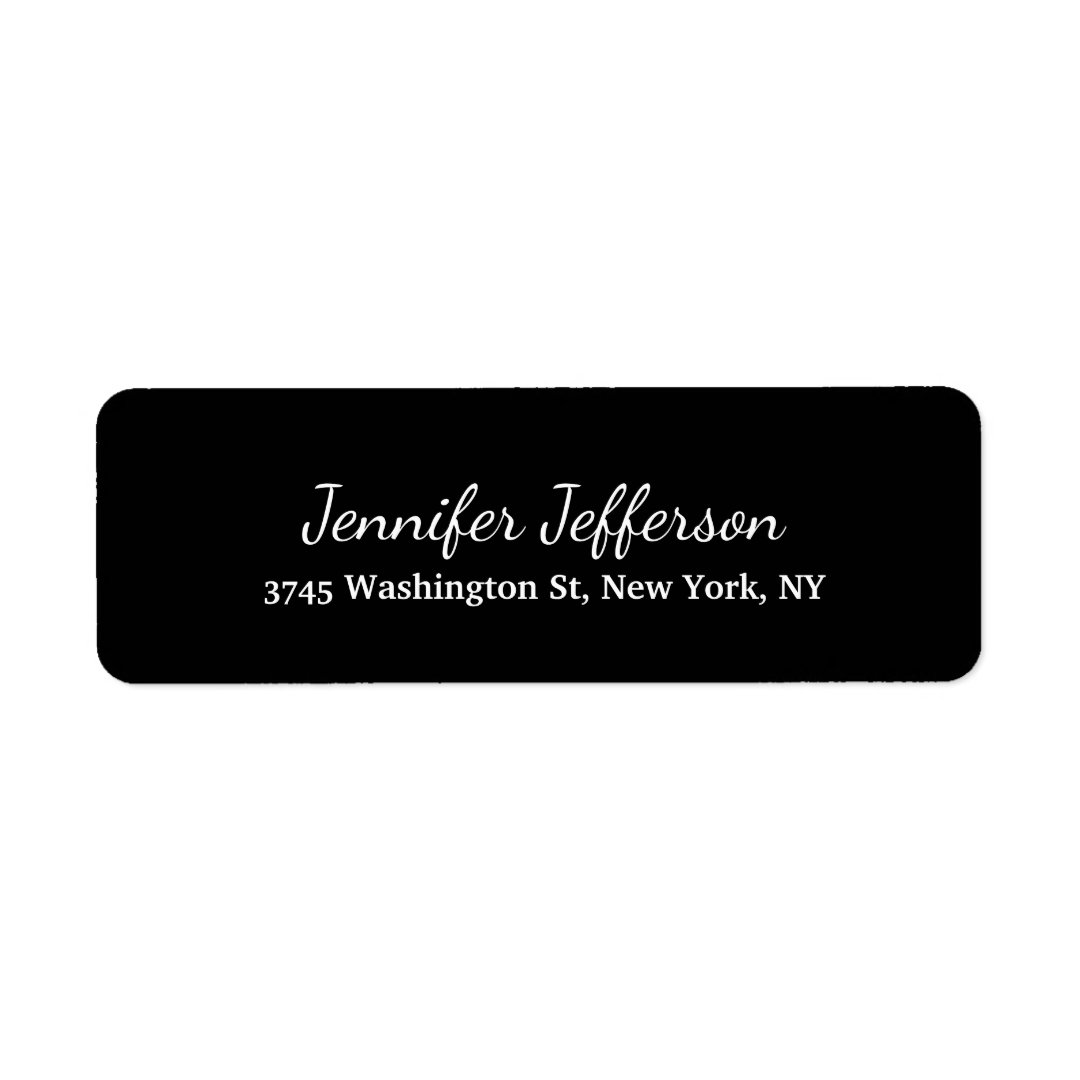 Black & White Handwriting Creative Plain Label | Zazzle