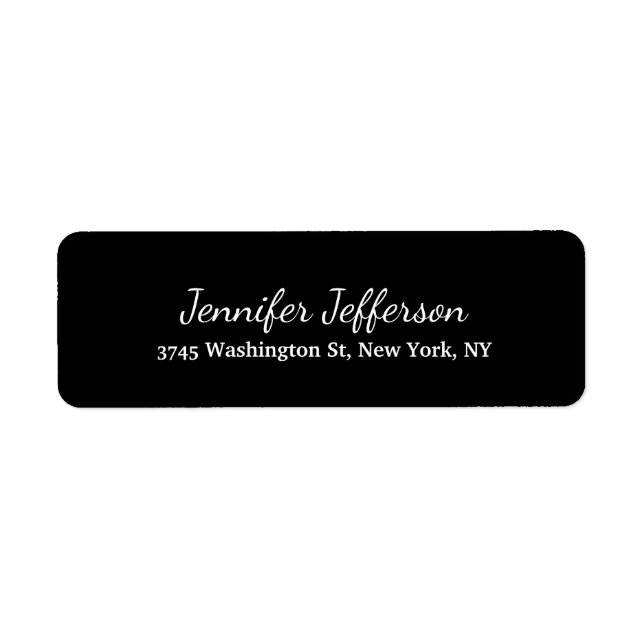 Black & White Handwriting Creative Plain Label (Front)