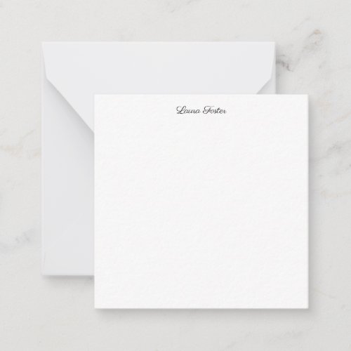 Black White Handwriting Elegant Minimalist Name Note Card