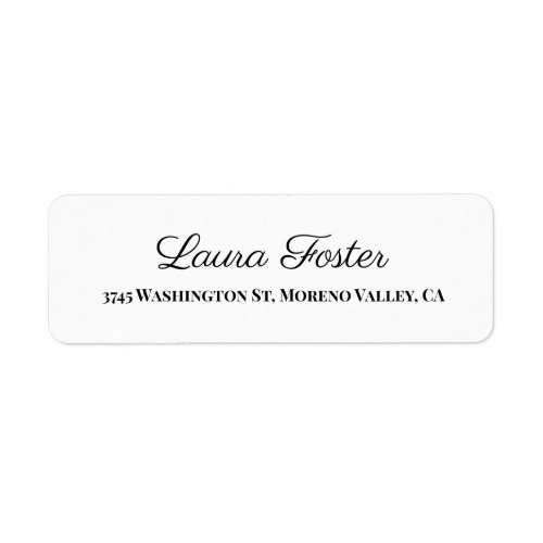 Black White Handwriting Elegant Minimalist Stylish Label