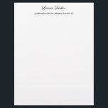 Black White Handwriting Elegant Minimalist Stylish Letterhead<br><div class="desc">Represent yourself with this modern,  elegant design. This template can be customized to meet all professional occupations.</div>