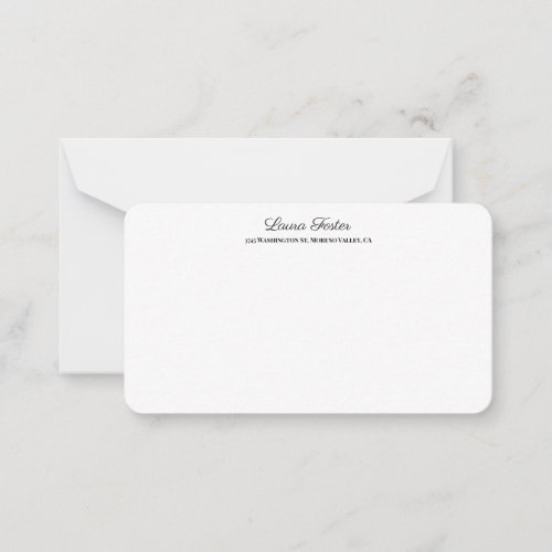 Black White Handwriting Elegant Minimalist Stylish Note Card