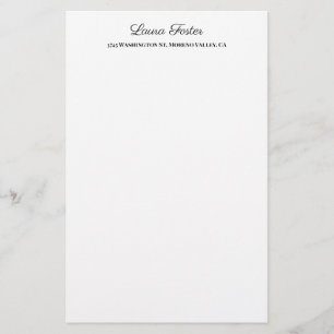 Black White Handwriting Elegant Minimalist Stylish Stationery