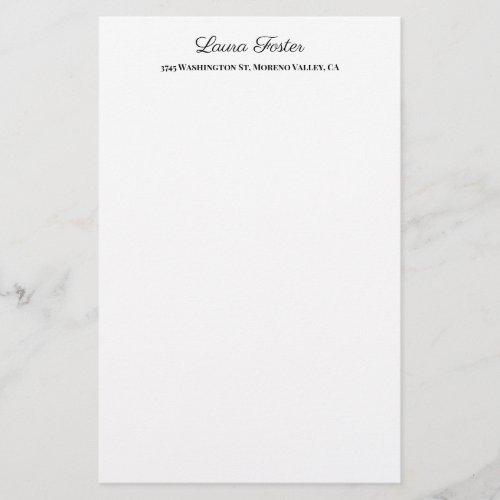 Black White Handwriting Elegant Minimalist Stylish Stationery