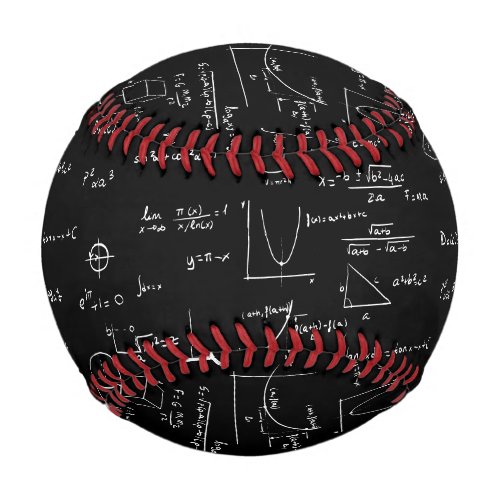 Black White Handwritten Math Equations Academic Baseball