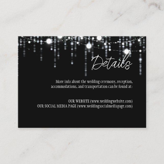 Black & White Hanging Lights Enclosure Card (Front)