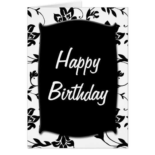 Black & White Happy Birthday Card Zazzle
