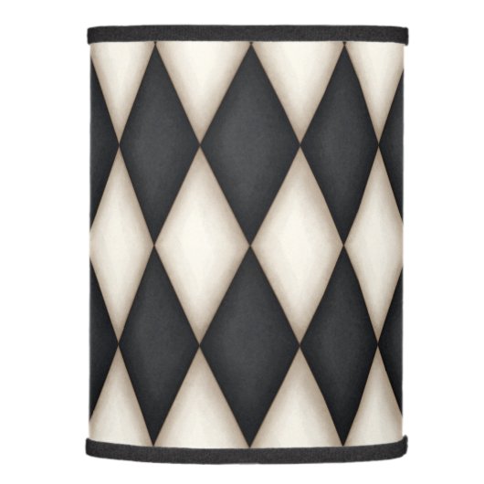 Black & White Harlequin Diamond Check Lamp Shade (Right)