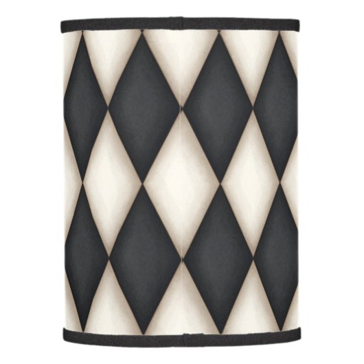 Black & White Harlequin Diamond Check Lamp Shade (Back)