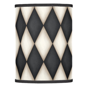 Black & White Harlequin Diamond Check Lamp Shade