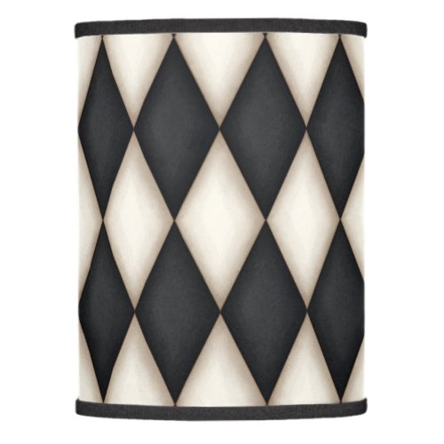 Black  White Harlequin Diamond Check Lamp Shade