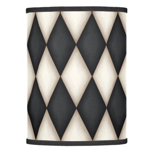 Black & White Harlequin Diamond Check Lamp Shade (Front)