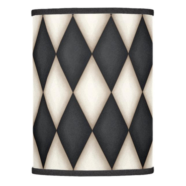 Black & White Harlequin Diamond Check Lamp Shade (Front)