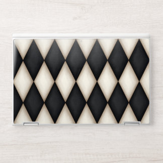 Black & White Harlequin Diamond Check Pattern HP Laptop Skin