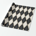 Black &amp; White Harlequin Festive (large scale) Wrapping Paper