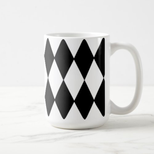 Black White Harlequin Pattern Coffee Mug