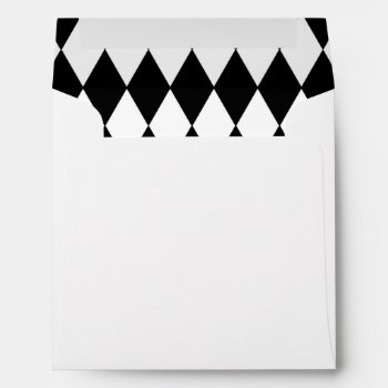 Black White Harlequin Pattern Envelope by GraphicsByMimi at Zazzle