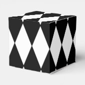 Black White Harlequin Pattern Favor Boxes (Back Side)