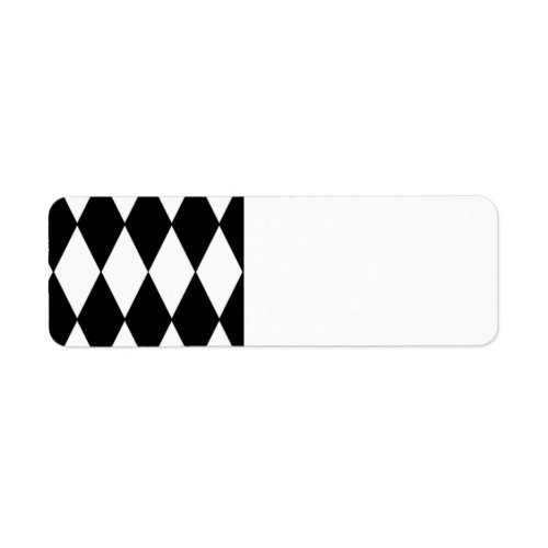 Black White Harlequin Pattern Label