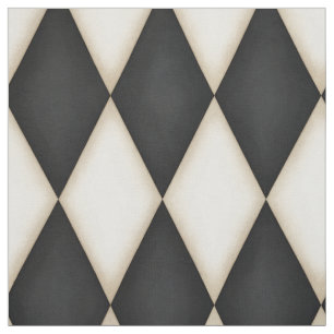 Black & White Harlequin Pattern (medium scale) Fabric