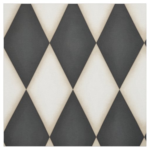Black & White Harlequin Pattern (medium scale) Fabric