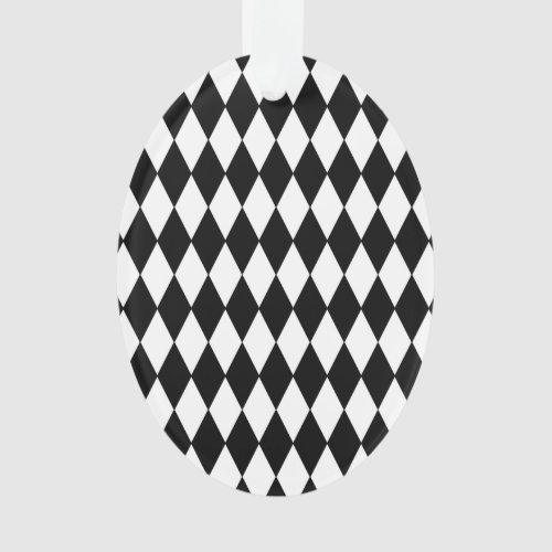 Black White Harlequin Pattern Ornament